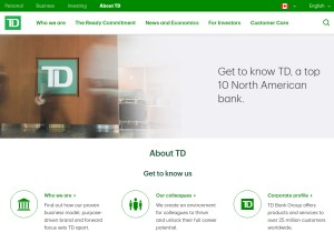 How td.com looks like on a tablet such as an iPad.