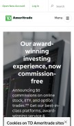 How tdameritrade.com looks like on a mobile device such as an iPhone.