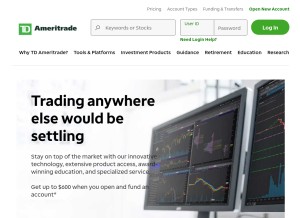 How tdameritrade.com looks like on a tablet such as an iPad.