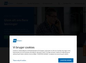 How tdc.dk looks like on a tablet such as an iPad.
