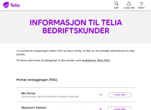 How tdc.no looks like on a tablet such as an iPad.