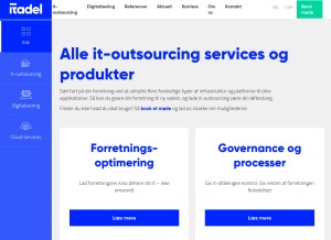 How tdcwebmore.dk looks like on a tablet such as an iPad.