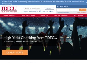 How tdecu.org looks like on a tablet such as an iPad.