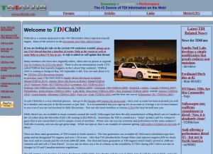 How tdiclub.com looks like on a tablet such as an iPad.