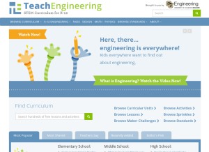 How teachengineering.org looks like on a tablet such as an iPad.