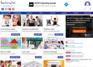 How teachers.net looks like on a tablet such as an iPad.