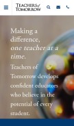 How teachersoftomorrow.org looks like on a mobile device such as an iPhone.