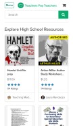 How teacherspayteachers.com looks like on a mobile device such as an iPhone.