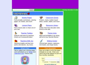 How teacherview.com looks like on a tablet such as an iPad.