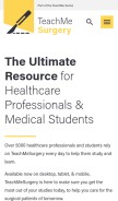 How teachmesurgery.com looks like on a mobile device such as an iPhone.