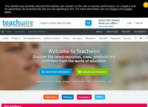 How teachwire.net looks like on a tablet such as an iPad.