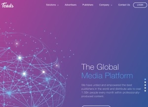 How teads.com looks like on a tablet such as an iPad.