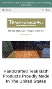 How teakworks4u.com looks like on a mobile device such as an iPhone.