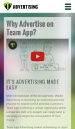How teamappadvertising.com looks like on a mobile device such as an iPhone.