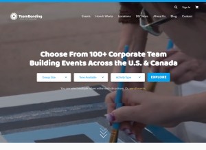 How teambonding.com looks like on a tablet such as an iPad.