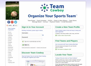 How teamcowboy.com looks like on a tablet such as an iPad.