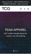 How teamcustomgear.com looks like on a mobile device such as an iPhone.