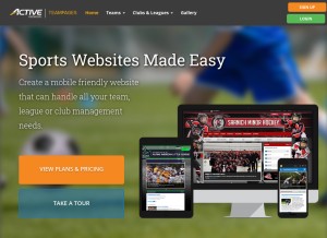 How teampages.com looks like on a tablet such as an iPad.