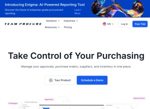 How teamprocure.com looks like on a tablet such as an iPad.