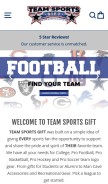 How teamsportsgift.com looks like on a mobile device such as an iPhone.