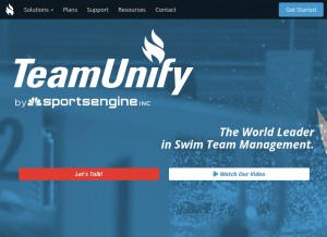 How teamunify.com looks like on a tablet such as an iPad.