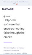 How teamworkdesk.com looks like on a mobile device such as an iPhone.