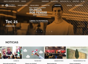 How tec.mx looks like on a tablet such as an iPad.