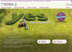 How tecfidera.com looks like on a tablet such as an iPad.