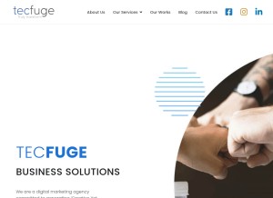 How tecfuge.com looks like on a tablet such as an iPad.