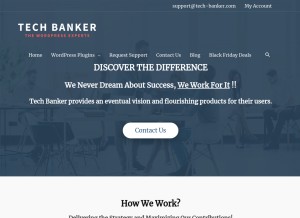 How tech-banker.com looks like on a tablet such as an iPad.