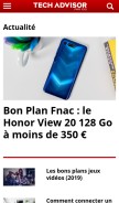 How techadvisor.fr looks like on a mobile device such as an iPhone.