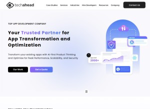 How techaheadcorp.com looks like on a tablet such as an iPad.