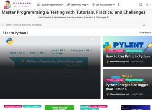 How techbeamers.com looks like on a tablet such as an iPad.