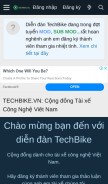 How techbike.vn looks like on a mobile device such as an iPhone.