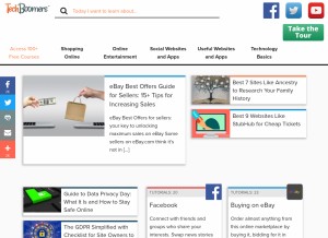 How techboomers.com looks like on a tablet such as an iPad.