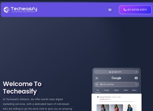 How techeasify.com looks like on a tablet such as an iPad.