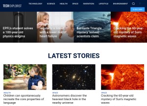 How techexplorist.com looks like on a tablet such as an iPad.