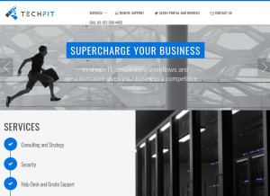 How techfitmn.com looks like on a tablet such as an iPad.