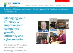 How techgen.com looks like on a tablet such as an iPad.