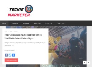 How techie-marketer.com looks like on a tablet such as an iPad.