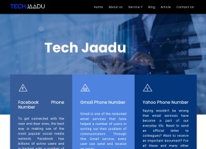 How techjaadu.com looks like on a tablet such as an iPad.