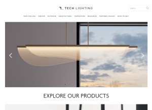 How techlighting.com looks like on a tablet such as an iPad.