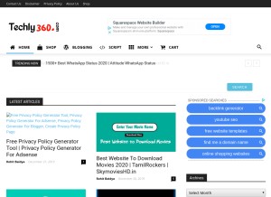 How techly360.com looks like on a tablet such as an iPad.