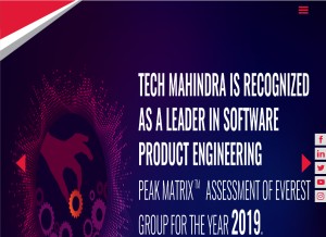 How techmahindra.com looks like on a tablet such as an iPad.