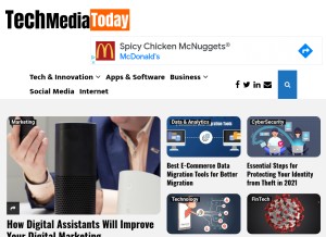 How techmediatoday.com looks like on a tablet such as an iPad.