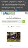 How techni-contact.com looks like on a mobile device such as an iPhone.