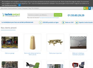 How techni-contact.com looks like on a tablet such as an iPad.