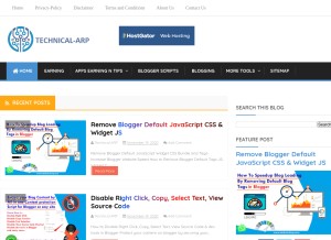 How technicalarp.com looks like on a tablet such as an iPad.