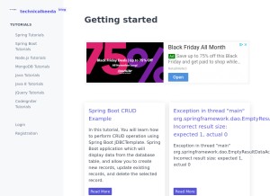 How technicalkeeda.com looks like on a tablet such as an iPad.