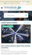 How technicaltextile.net looks like on a mobile device such as an iPhone.